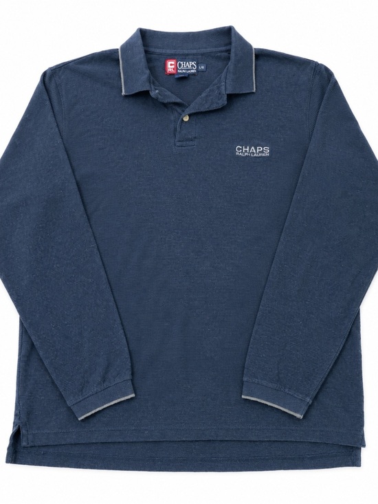 Chaps Other - Chaps Ralph Lauren Long-Sleeve Polo Shirt in Navy with Contrast Trim